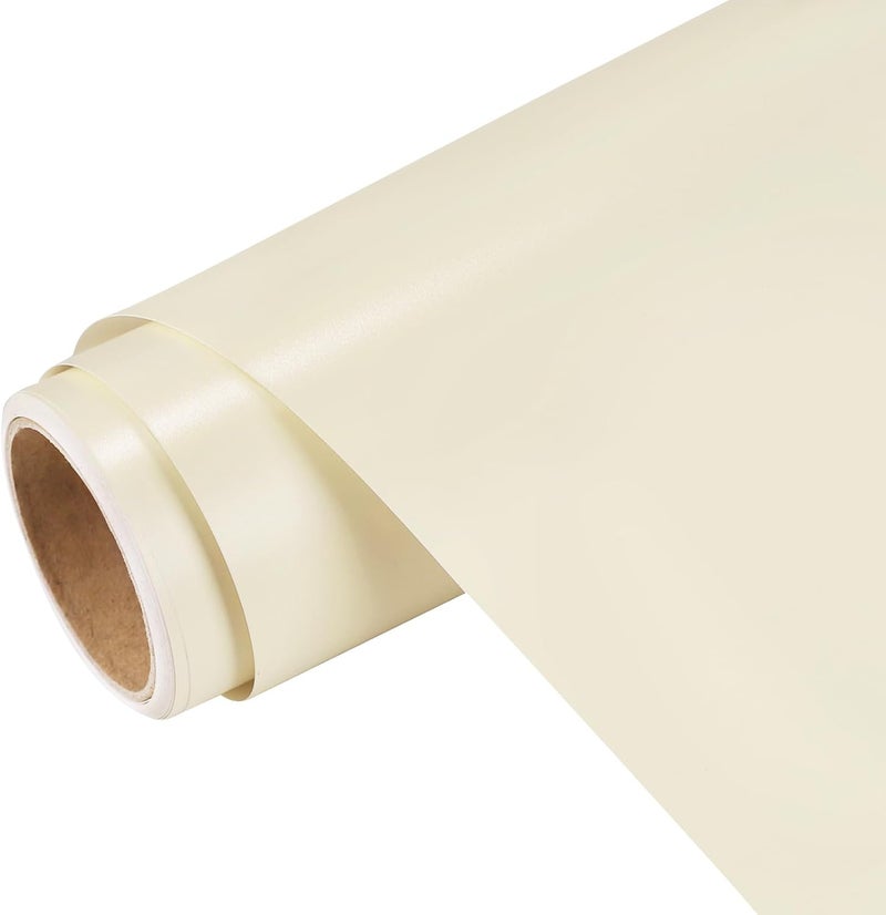 Gatichetta Self Adhesive Vinyl Craft Permanent Vinyl Roll 12" x 10ft for Vinyl Cutter,for Party/Holiday Stickers/DIY Decals, Matte Ivory White - Image 1